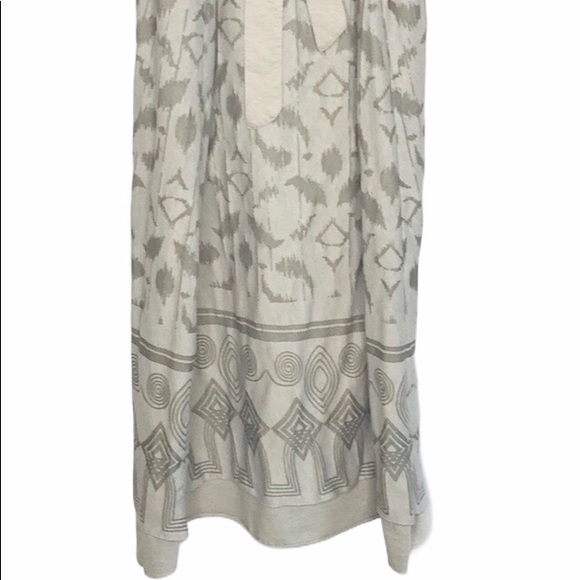 Athleta Gray Halter Tie-Back Maxi Dress Boho Aztec Print Size Small - Picture 9 of 13